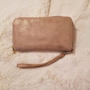 Gold Shimmer Wallet Wristlet